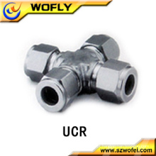 AFK Aço Inoxidável Double Ferrule Union Cross Tube fittings